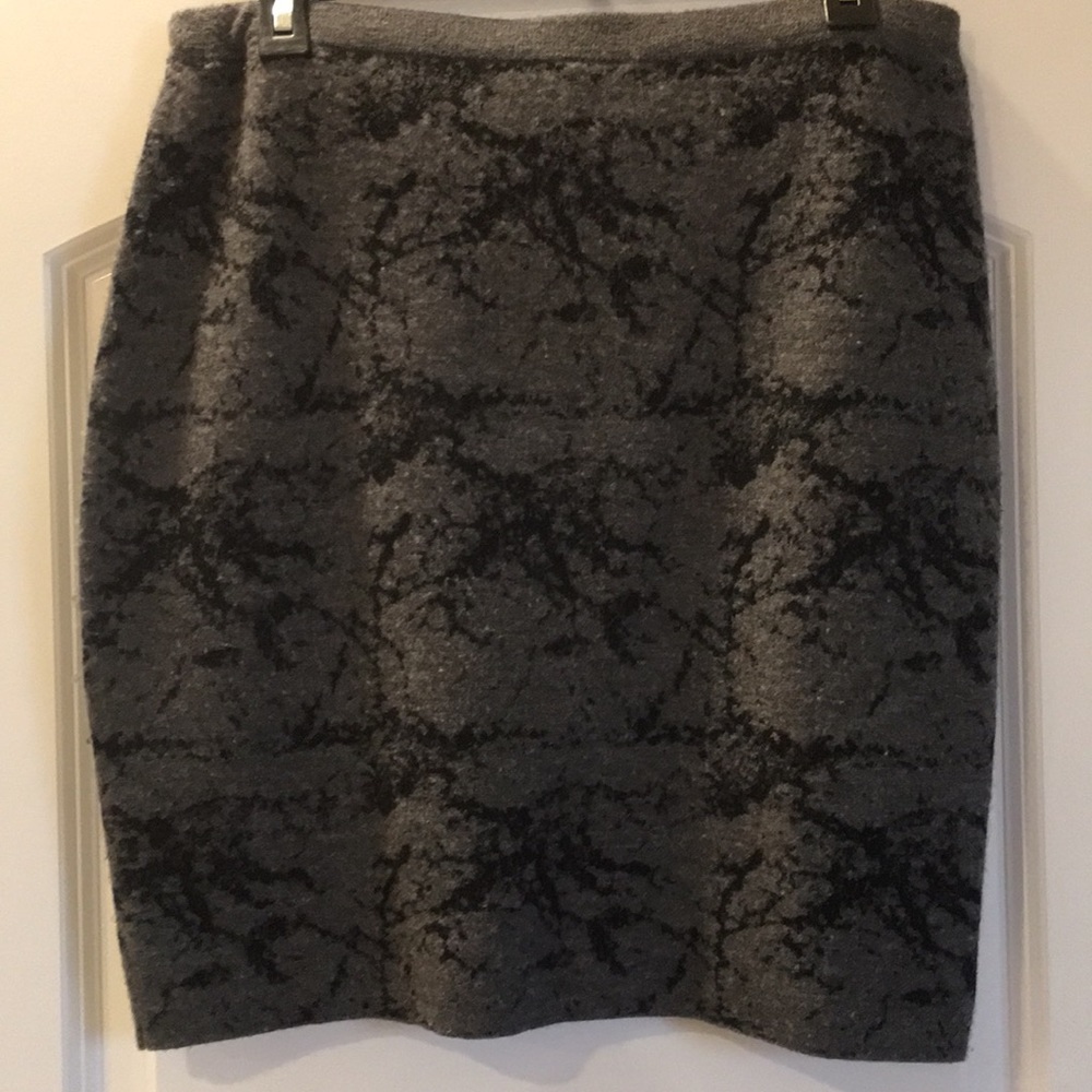 Eileen Fisher Grey and Black Sweater Skirt